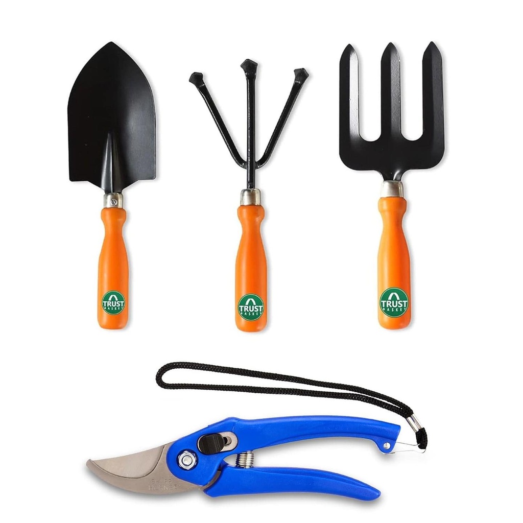 [T4043] Gardening Tools Combo - Small Trowel, Cultivator, Fork & Pruner