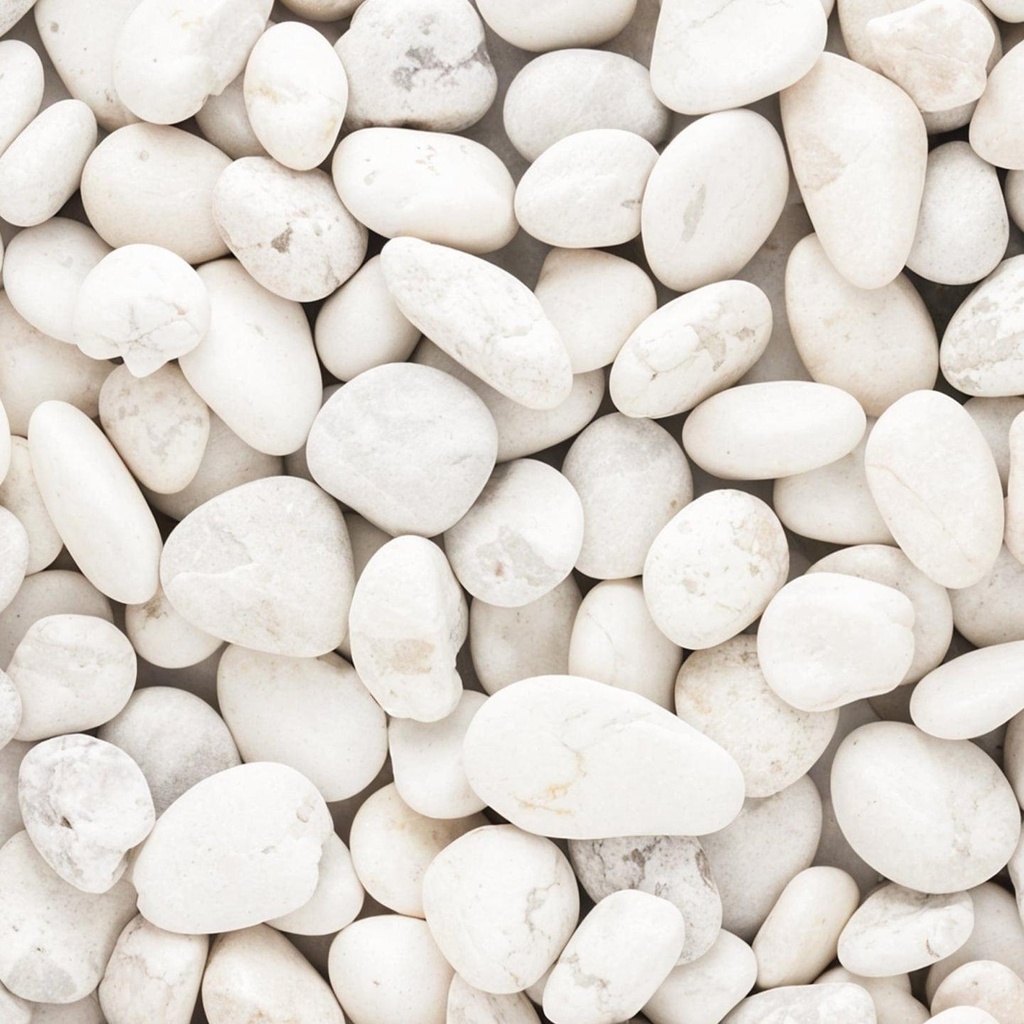 [T3828] White Pebble Decorative Stones Marble Rock (1 kg)
