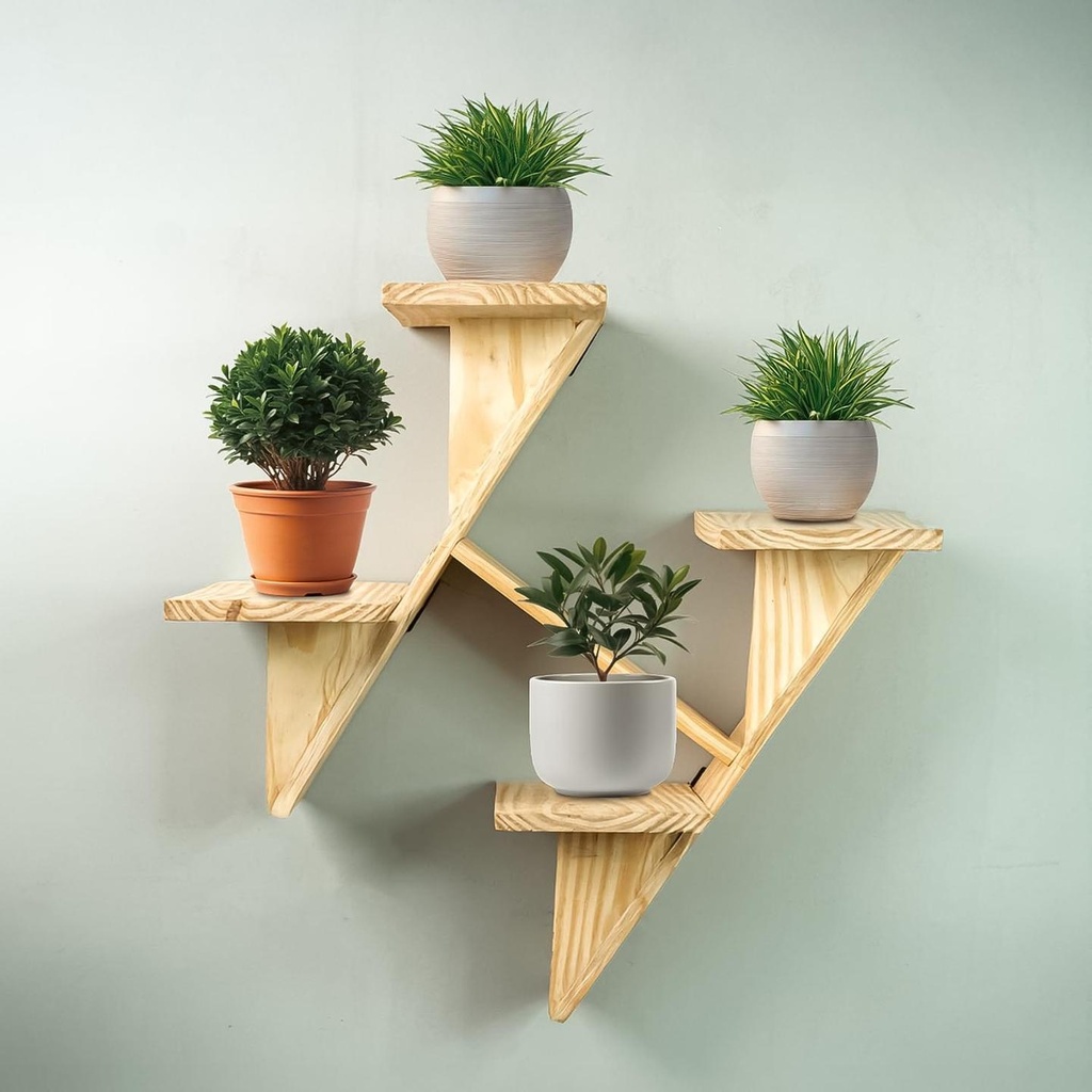 [T3904] Floater Plant Stand 4-Tier Wood Plant Stand for Home Decor