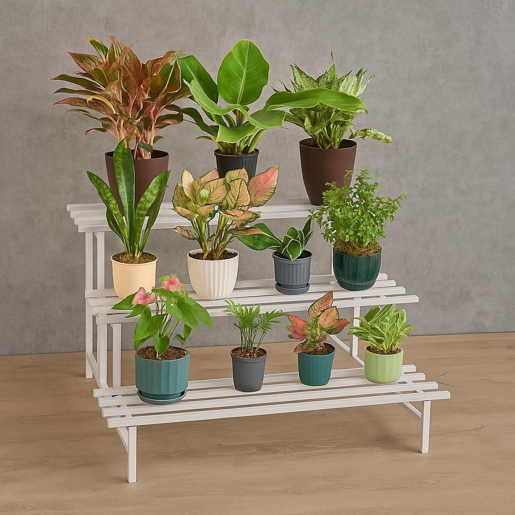 [T3984] Elite Planter Stand 3 tier (White)
