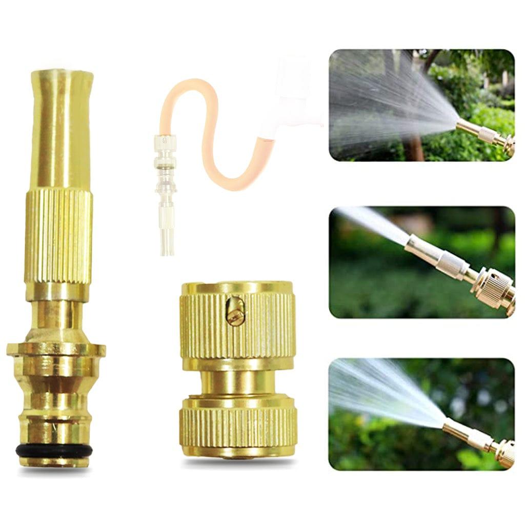 [T3520] TrustBasket Brass Water Spray Nozzle Half-inch | High Pressure Nozzle Spray Water Gun | For Gardening, Bike & Car Wash, Window Deck Cleaning, Pet Bathing