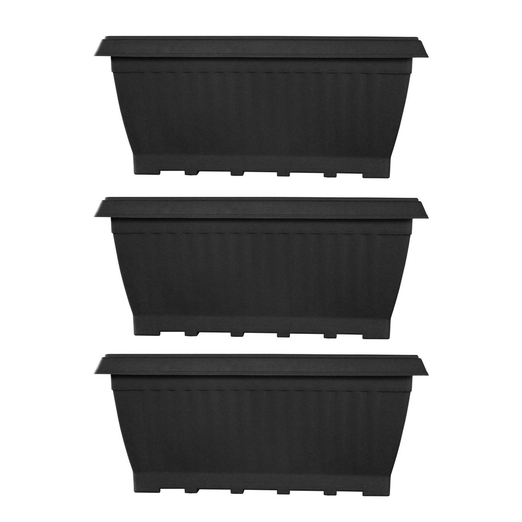 [T3206] TrustBasket Humus Planter Box 17 inch (Black, Set of 3)
