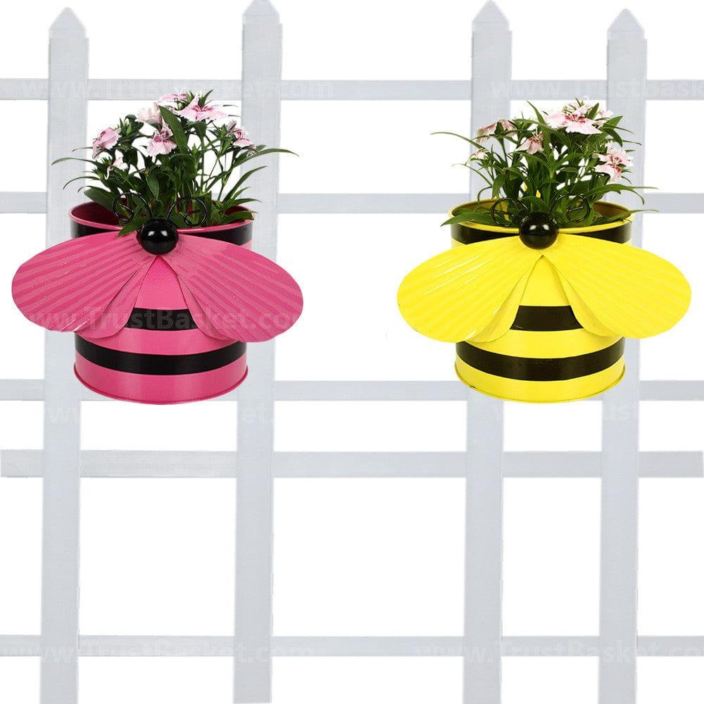 [MT0005-MT0004-46] Bee planters (Yellow and Pink) - Set of 2