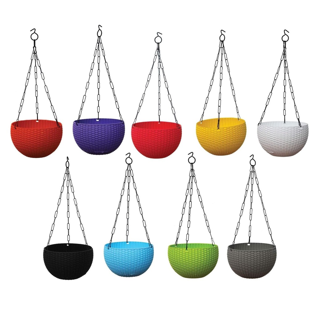 [T2768] Weave Hanging Basket Mixed Colours (Set of 5)