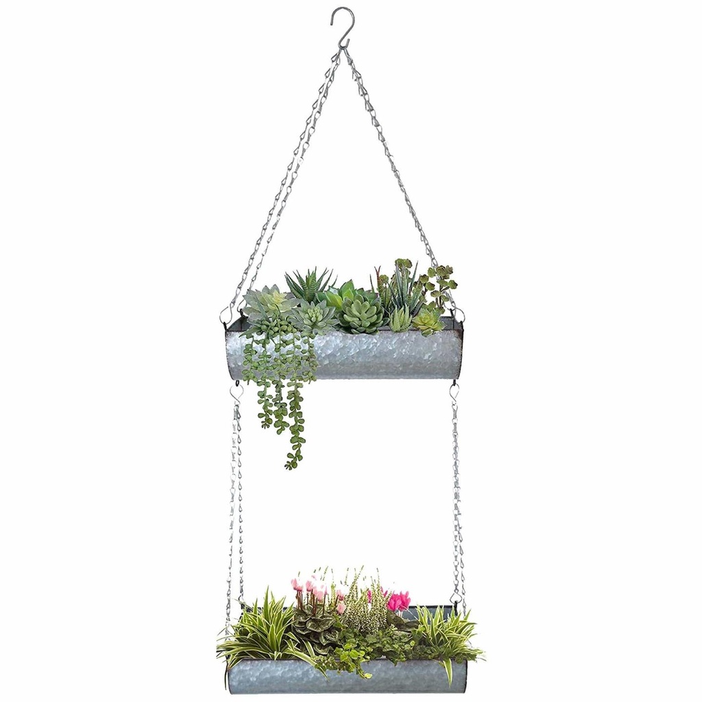 [T2496] Ivy MultiLevel Hanging Planter-Galvanized Metal Hanging Planter/garden decor,home decor indoor and outdoor use