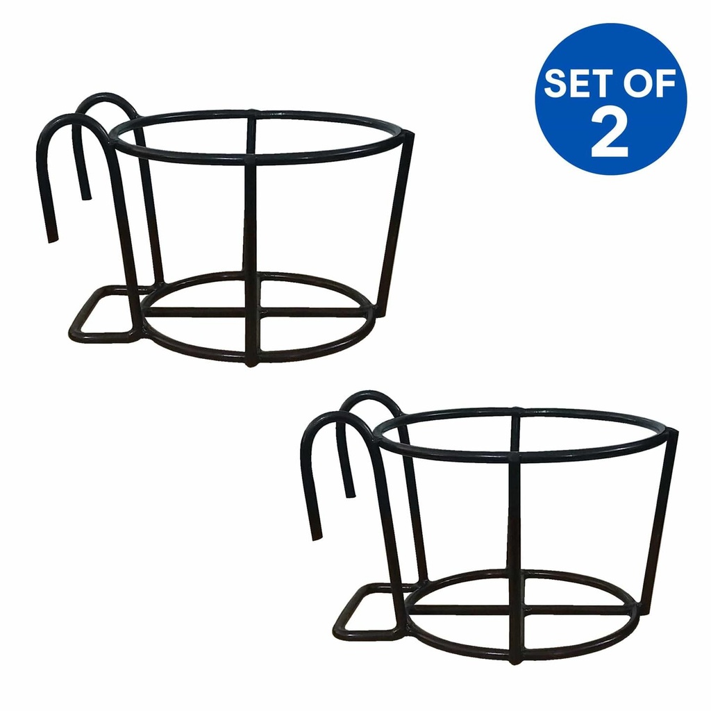 [T2576] TrustBasket Round-Planter-Railing-Hanger (Set of 2)