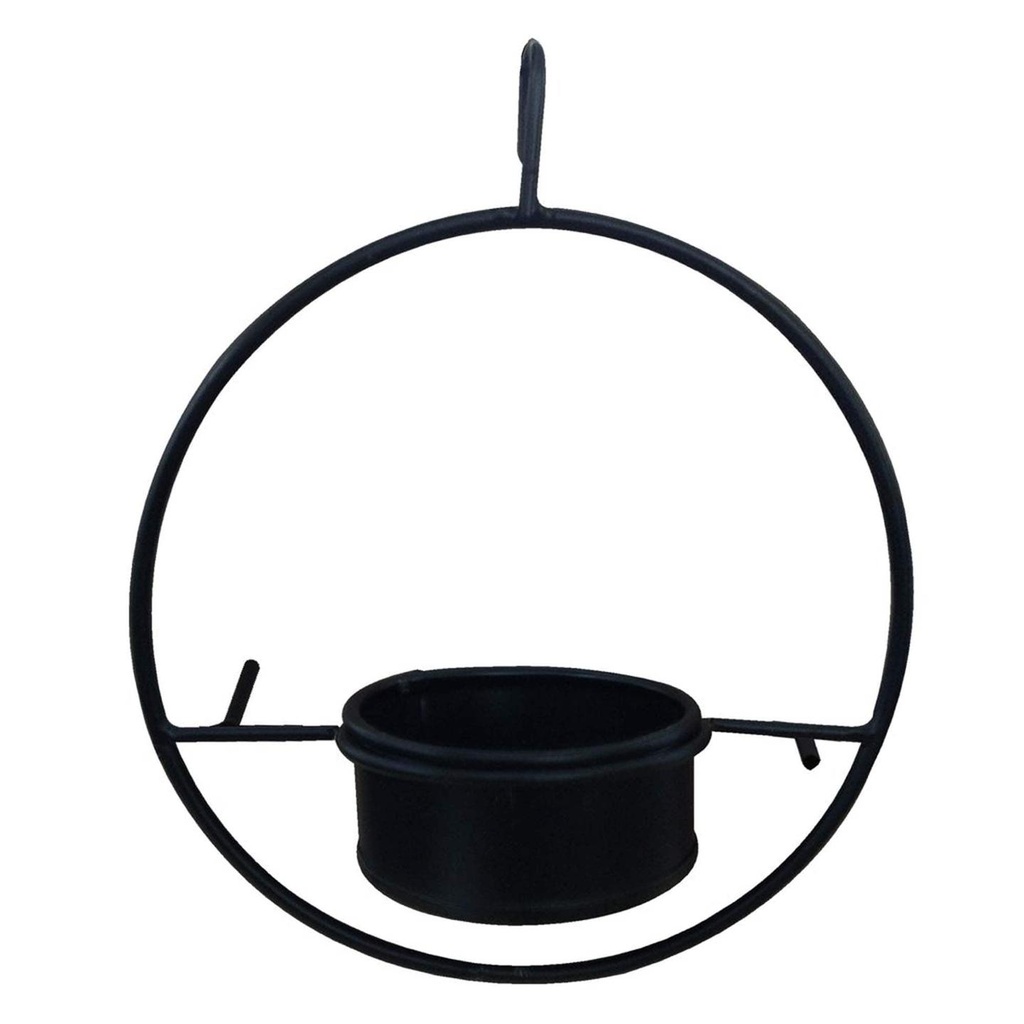 [T2510] Bird Feeder  Garden Bird Feeder,Hanging Metal Feeder for balcony home /office use,indoor and outdoor(Black)