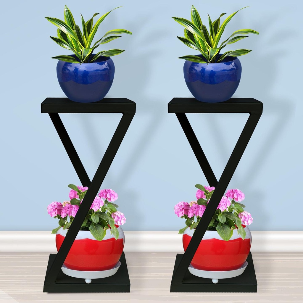 [T2352] Ambar Planter Stand-Black (Set of 2)