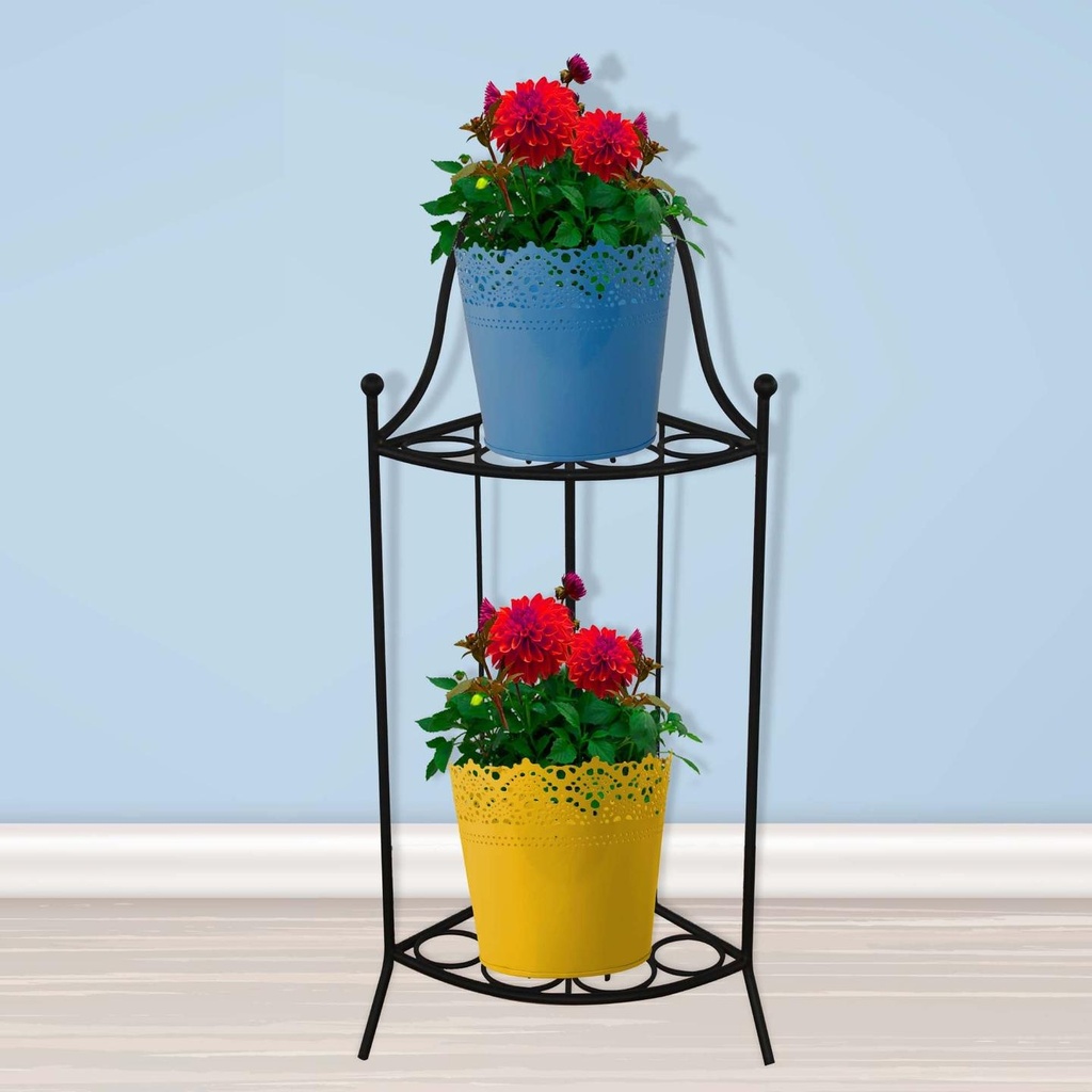 [T2250] TrustBasket Heavy Gauge 2 Tier Corner Stand for Flower Pot