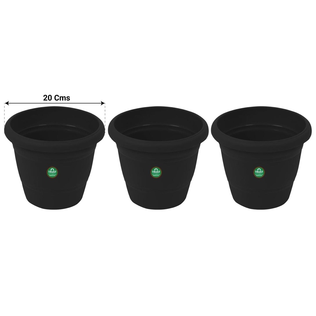 TrustBasket UV Treated Plastic Round Pot (8 Inches)