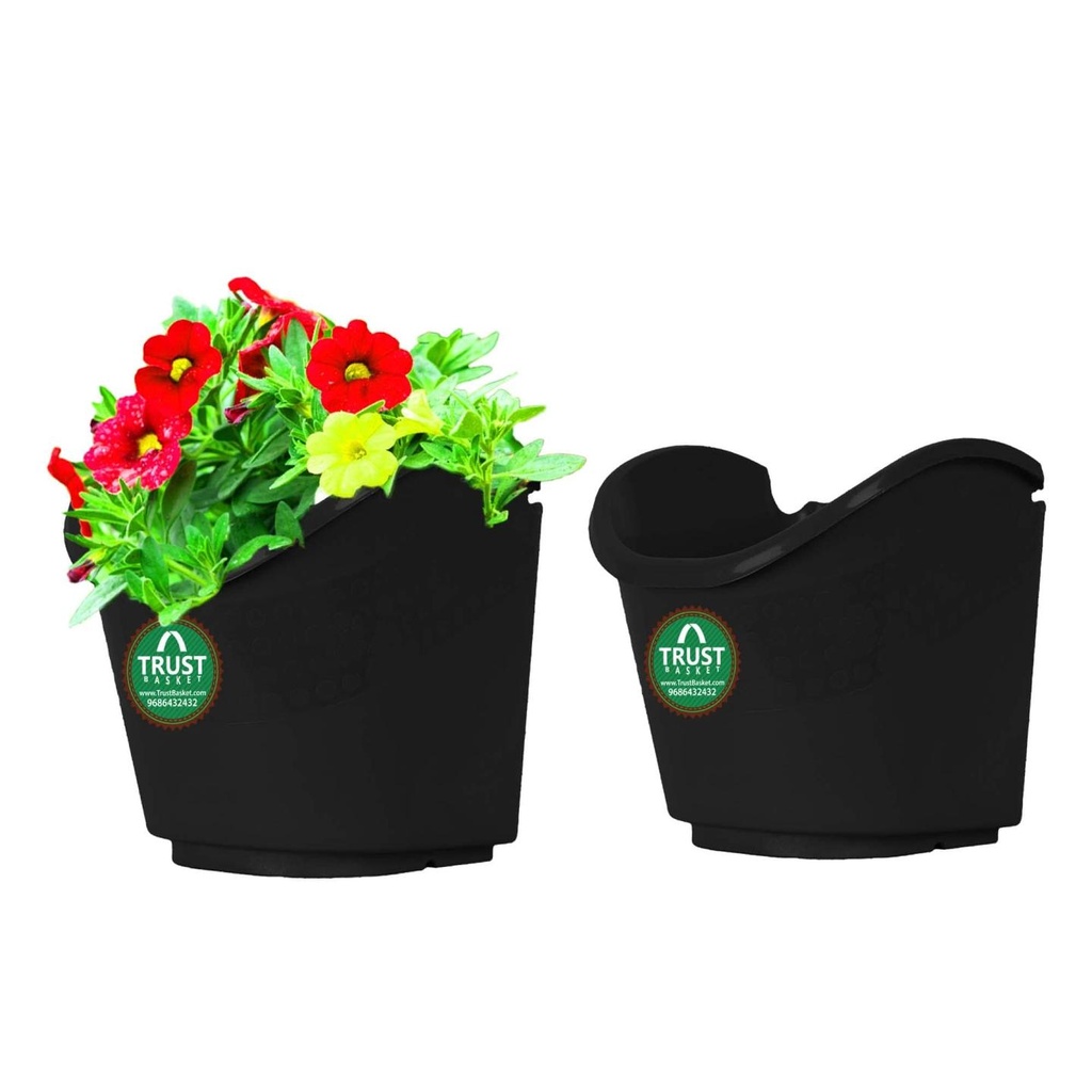 [T1368] Vertical Gardening Pouches (Black) - Extra Large (Set of 2)