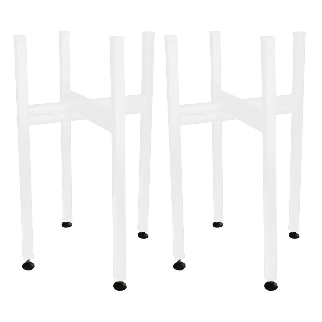 [T2723] Mid Century Planter Stand - Set of 2 (White)