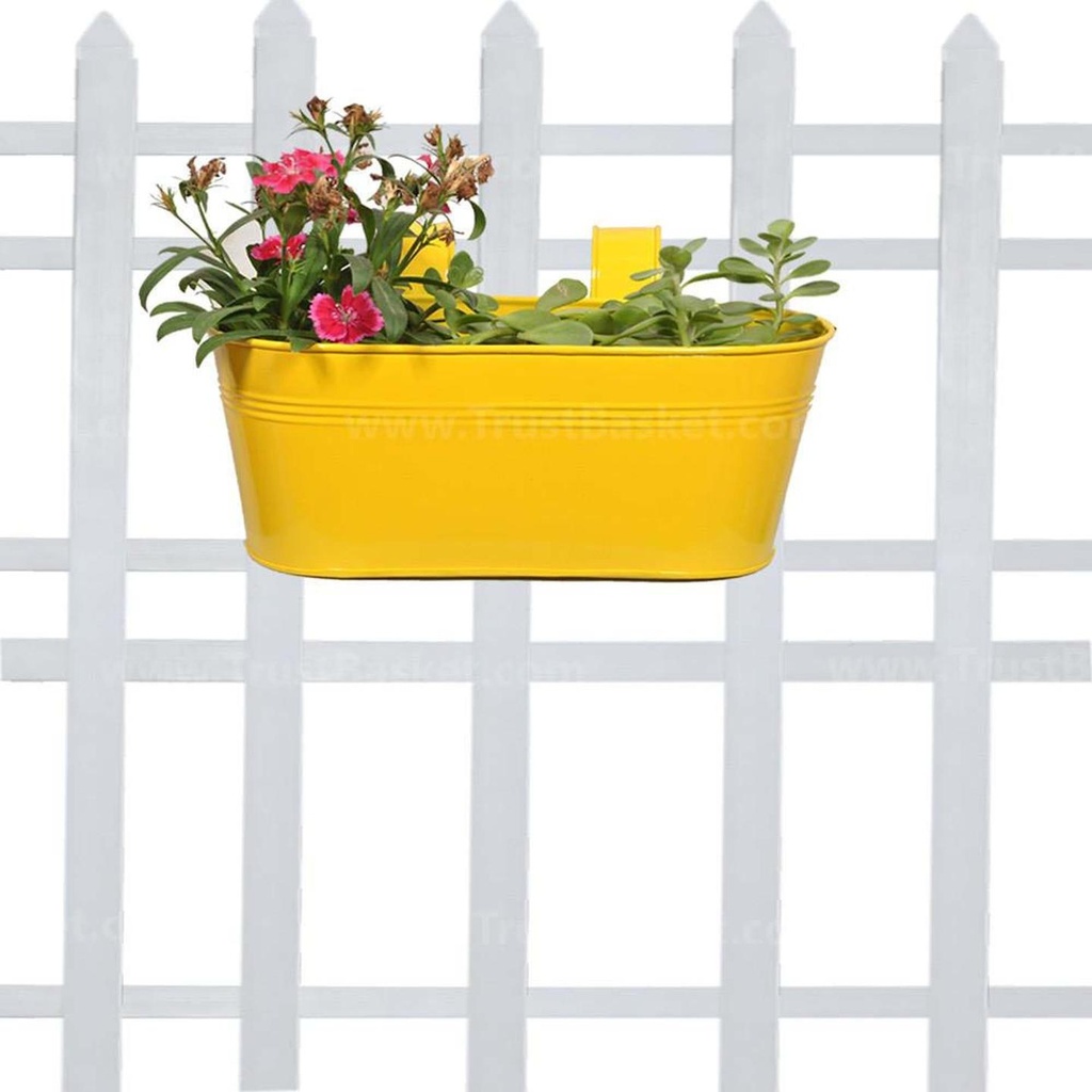 [MT0011-53] Oval railing planter -yellow