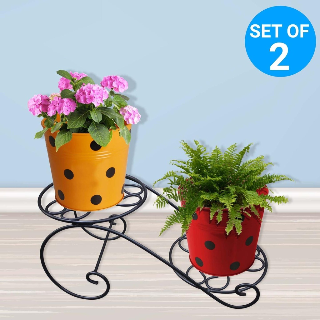 [T1229] Table Top Planter Stand - Set of 2