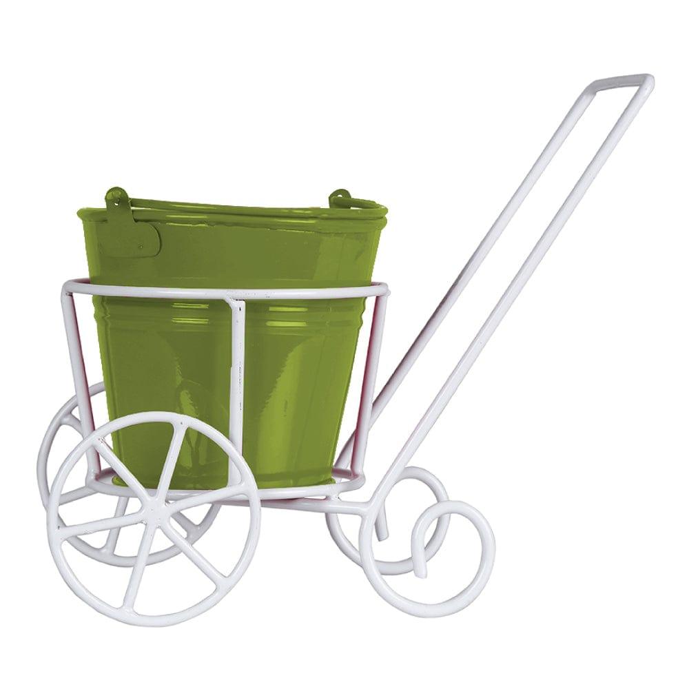 [TBSSS526] Trolley with Bucket Planter for Small Indoor Plants (Green)