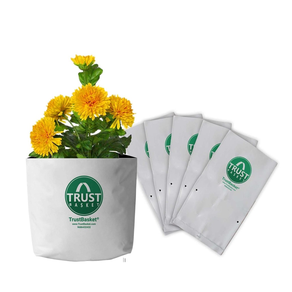[GM0030] TrustBasket Large Poly GrowBags UV Stabilized  -5 Qty [24cms(L)x24cms(W)x40cms(H)]