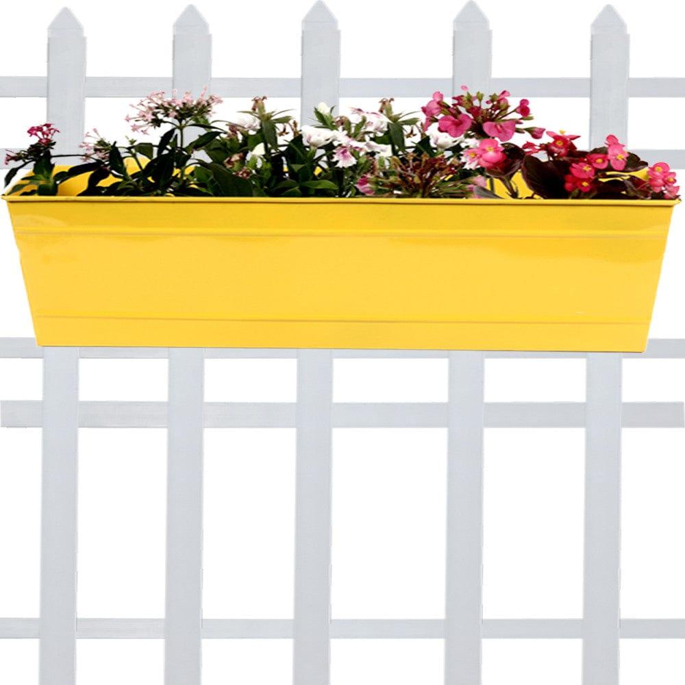Rectangular Railing Planter -yellow (23 Inch)