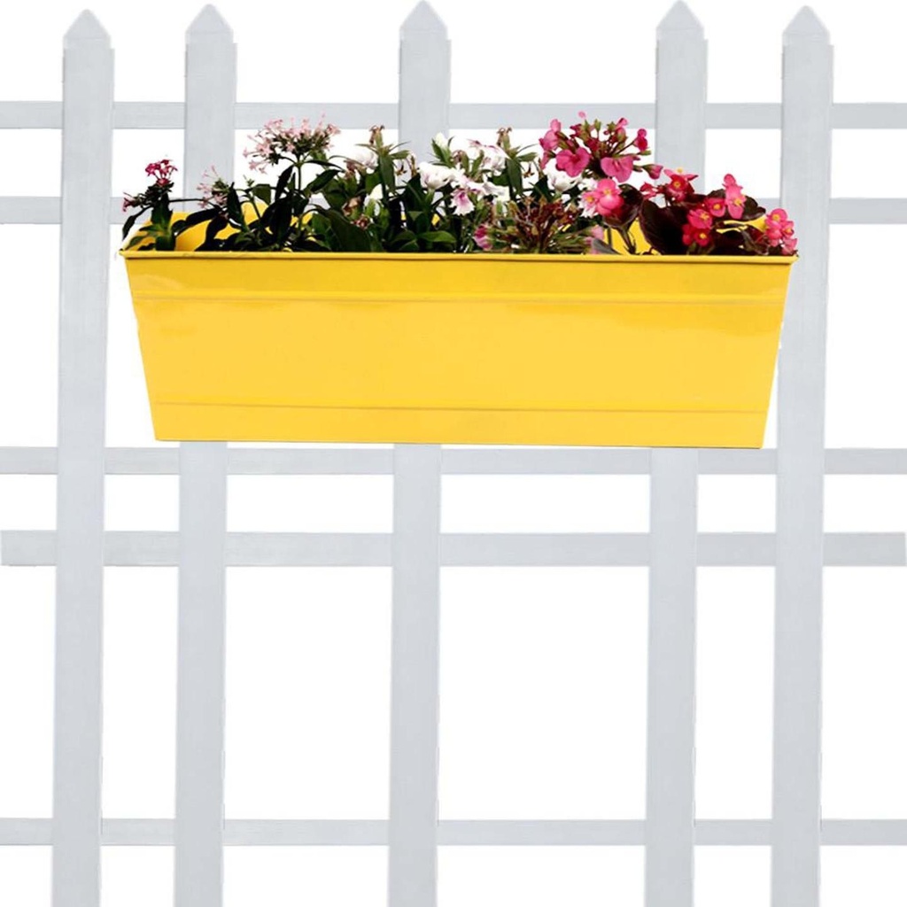 Rectangular Railing Planter -Yellow (18 Inch)