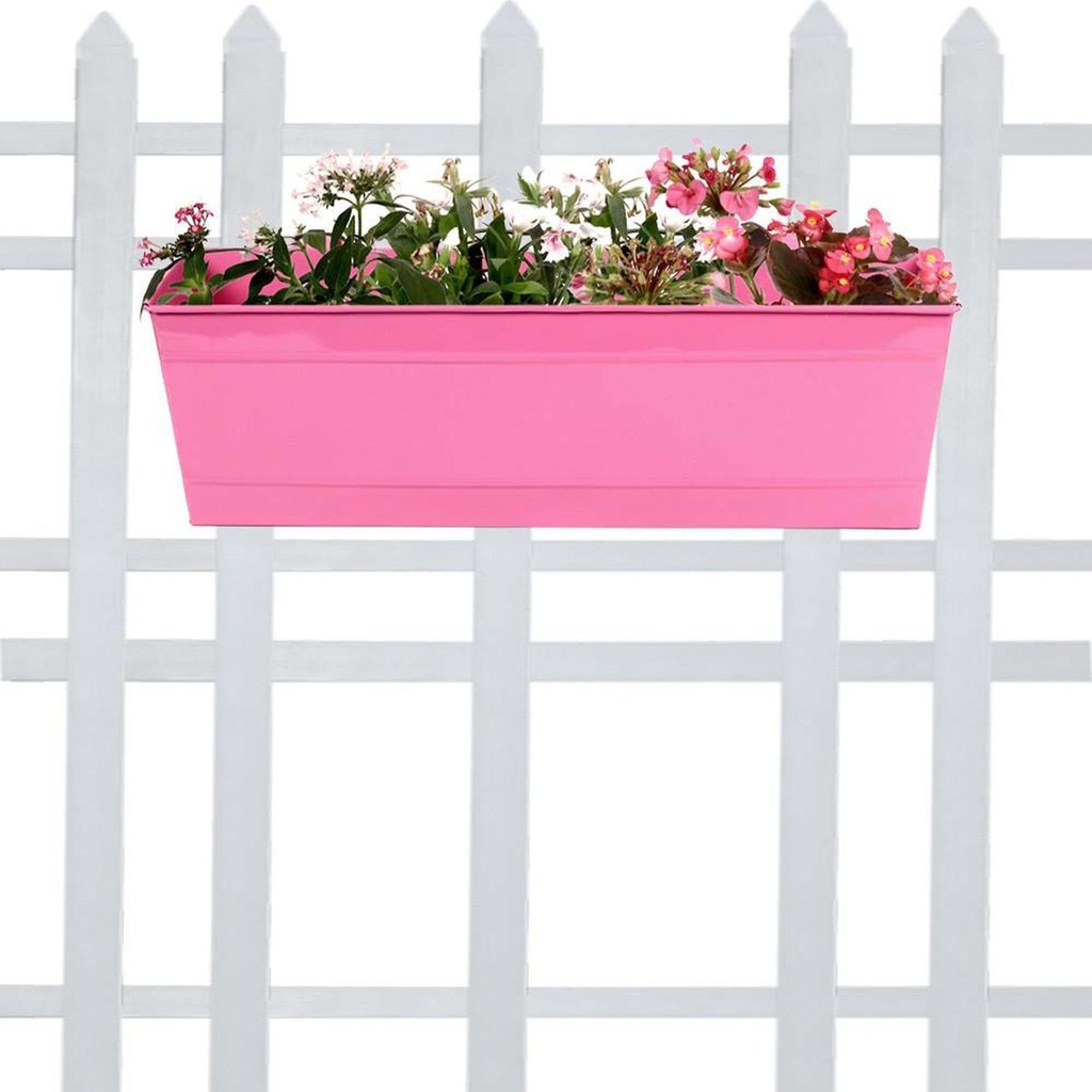 Rectangular Railing Planter - Magenta (18 Inch)