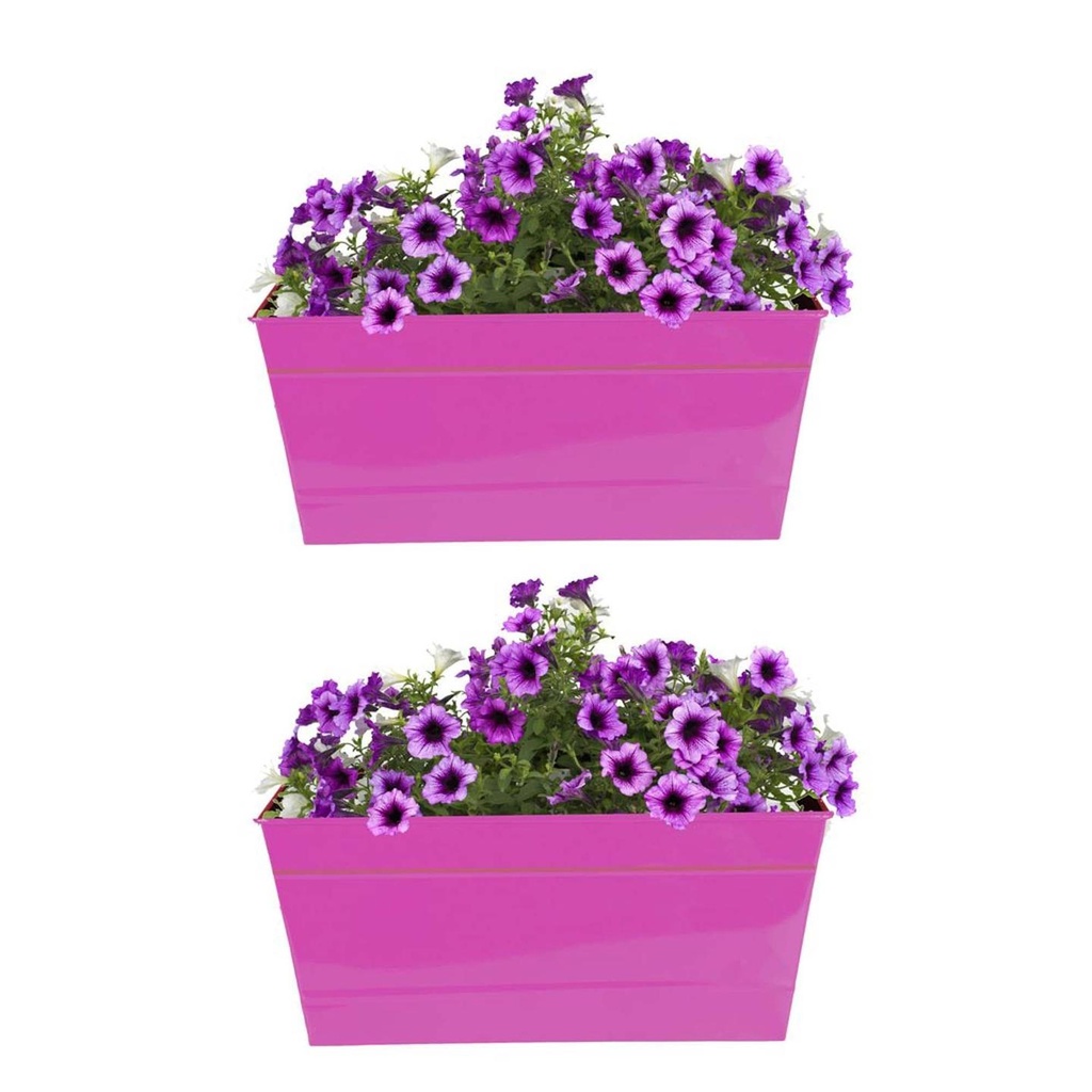 Rectangular Railing Planter - Magenta (12 Inch) - Set of 2