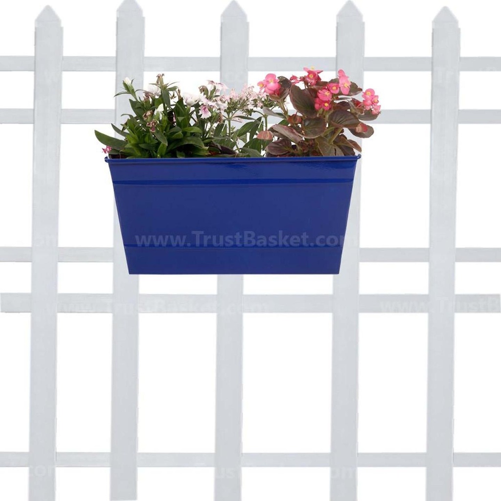 Rectangular Railing Planter -Dark Blue (12 Inch)
