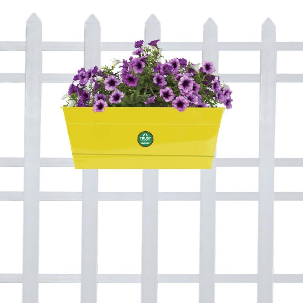 Rectangular Railing Planter - Yellow (12 Inch)
