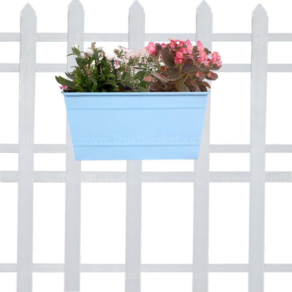 Rectangular Railing Planter - Teal (12 Inch)
