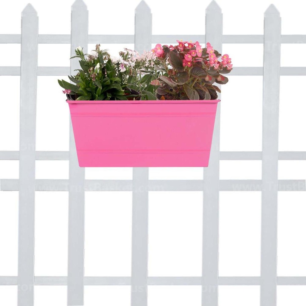[MT2007] Rectangular Railing Planter - Magenta (12 Inch)