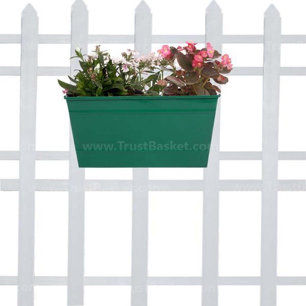 [MT2006] Rectangular Railing Planter - Dark Green(12 Inch)