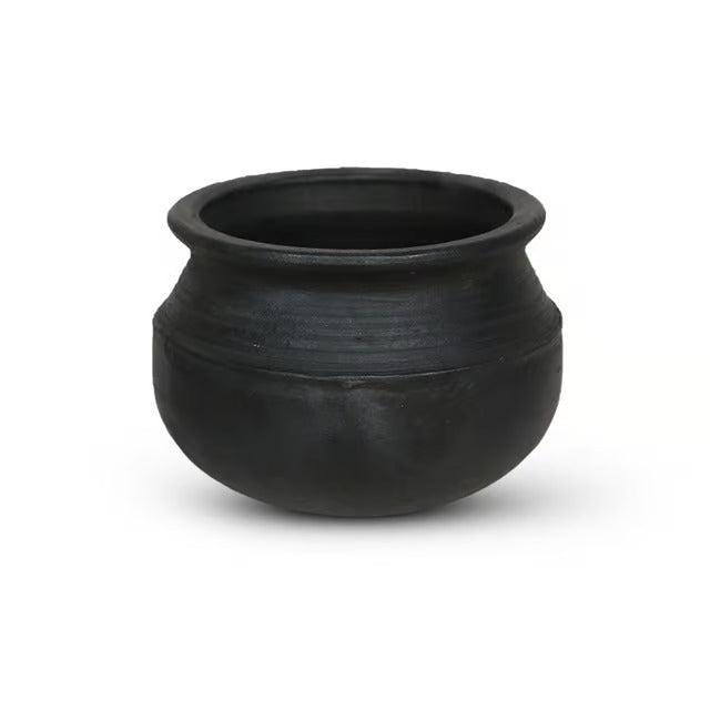 Curry Clay Earthen Pot Round Black (1L)