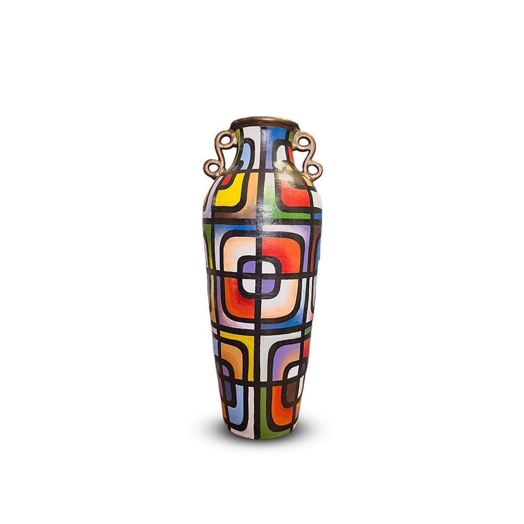 Terracotta Mosaic Harmony Vase/Long Pot/Long Vase