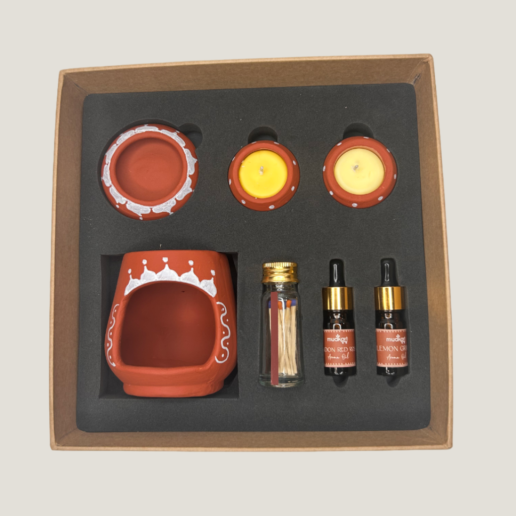 Tea light candle diffuser set - Gift Box (Plain)
