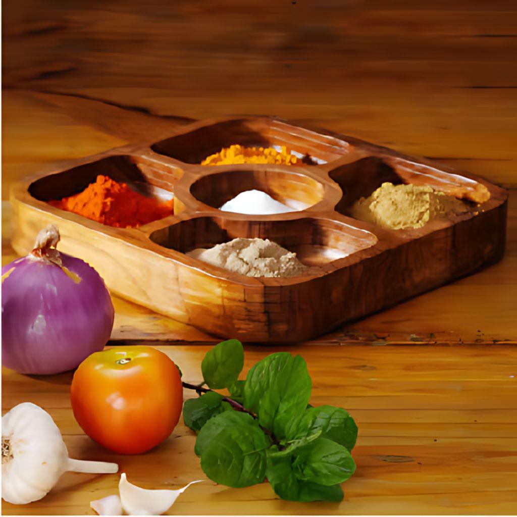 Wooden 3D cut Serving Tray (Teak Square)